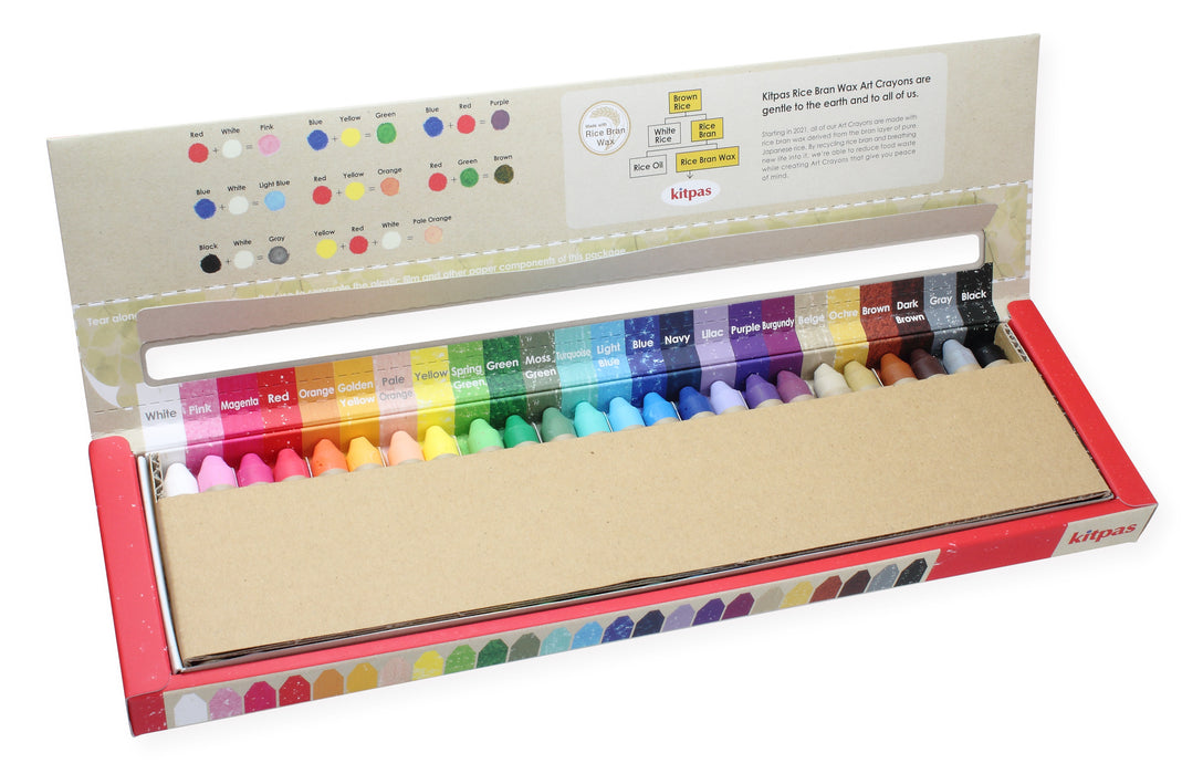Kitpas Rice Bran Wax Art Crayons 24 Colors
