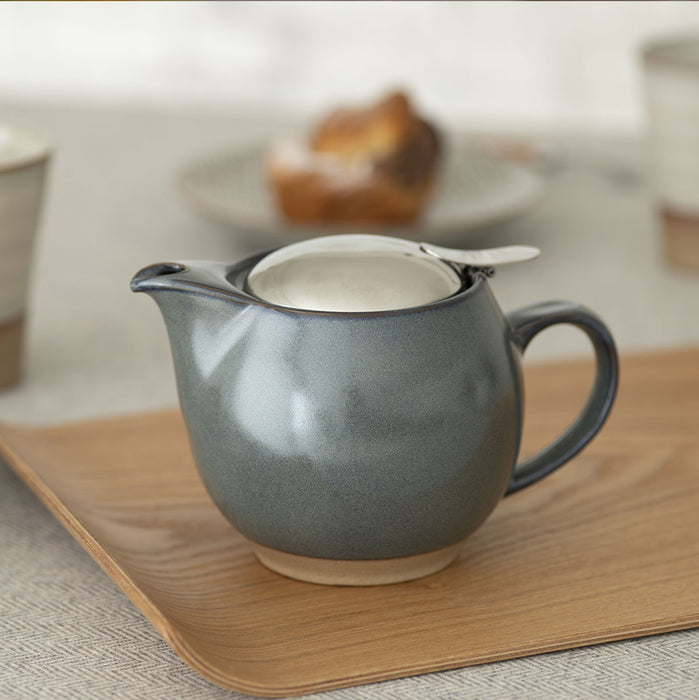 ZERO JAPAN Round Ceramic Teapot 15oz Stone Gray / by ZERO JAPAN