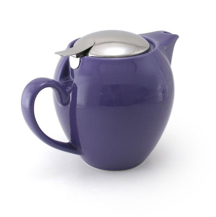BEE HOUSE Round Ceramic Teapot 19.6oz - Eggplant
