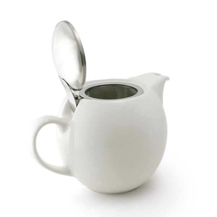 BEE HOUSE Round Ceramic Teapot 24oz - White