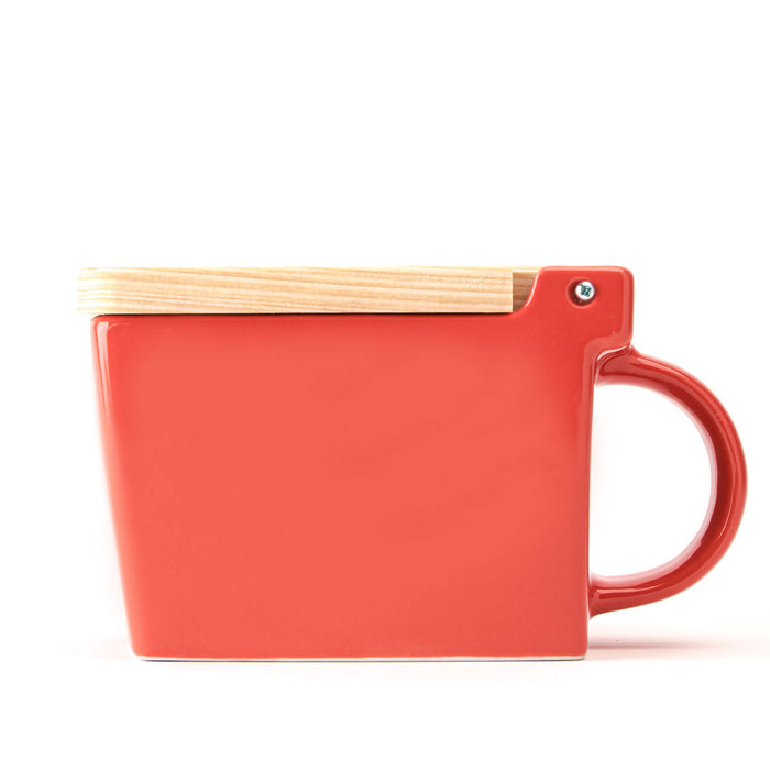 BEE HOUSE Ceramic Salt Box with wooden lid - Carrot