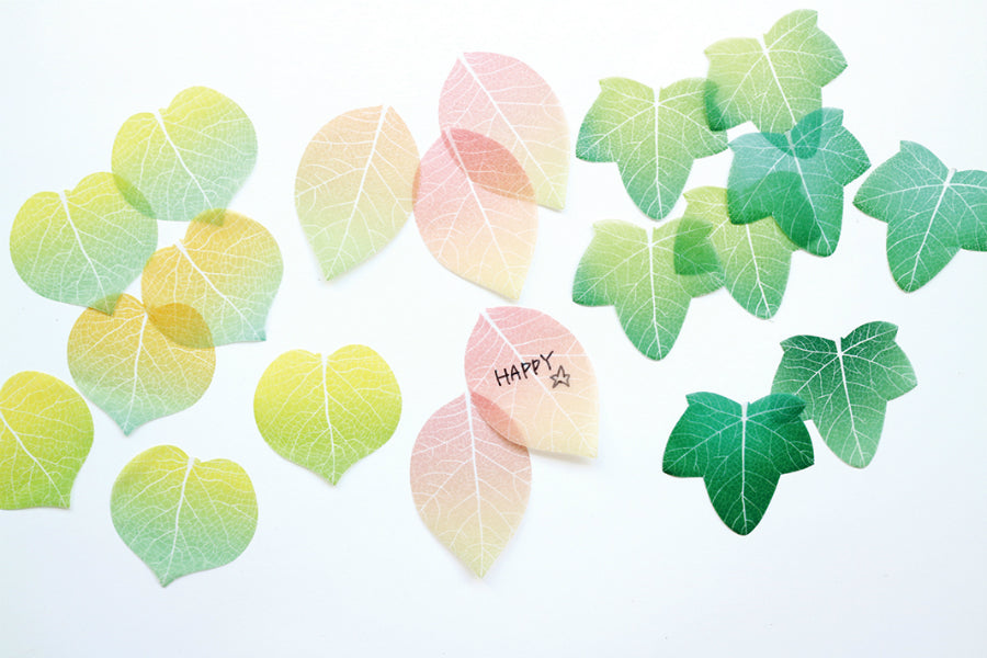 Flower Petal and Leaf Stickies Leaf-Pink