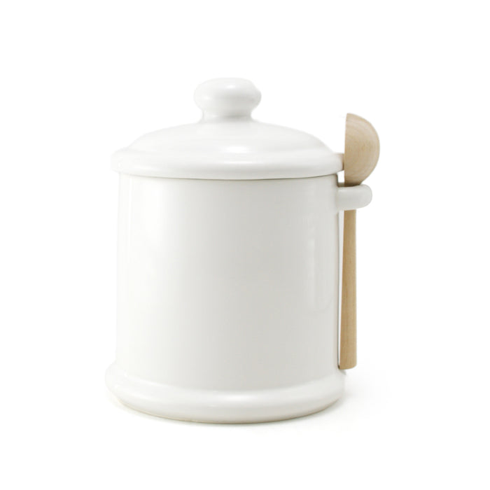 ZERO JAPAN Sugar Canister with wooden spoon 13.5 oz / 420cc - White -