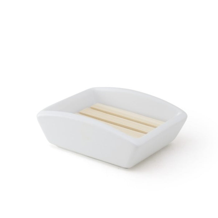 ZERO JAPAN Soap Dish with Tray - White