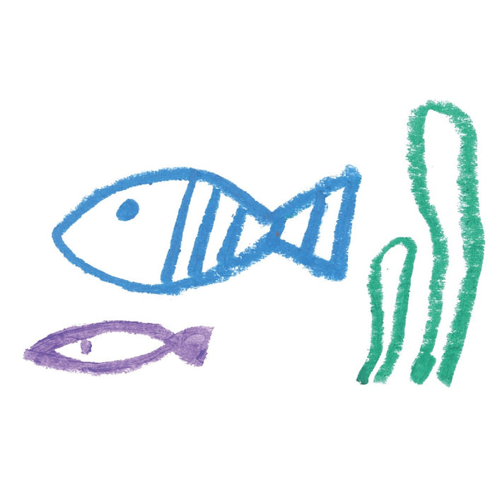 【Rice Wax】Kitpas Bath Crayons 3 colors - Fish (Purple, Blue, Green)