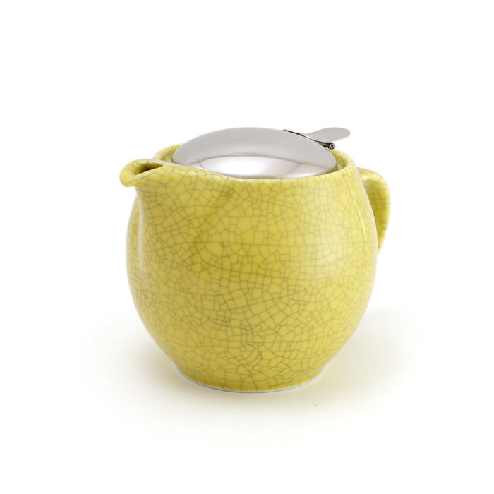 BEE HOUSE Round Ceramic Teapot 15oz - Crackle Yellow