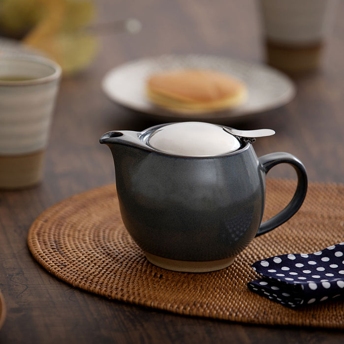 ZERO JAPAN Round Ceramic Teapot 15oz Stone Gray / by ZERO JAPAN