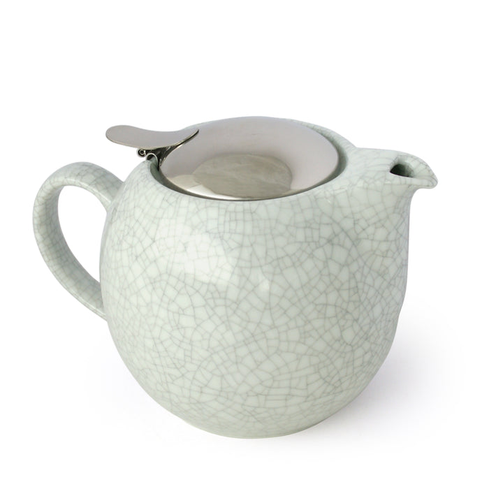 BEE HOUSE Round Ceramic Teapot 24oz - Crackle Blue