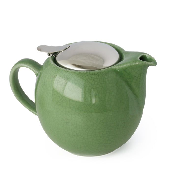 BEE HOUSE Round Ceramic Teapot 24oz - Crackle Green