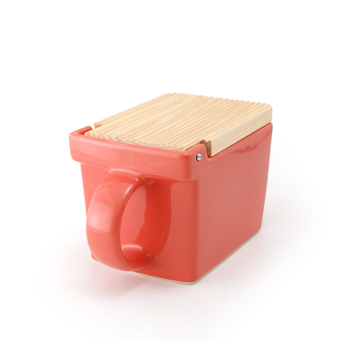 BEE HOUSE Ceramic Salt Box with wooden lid - Carrot