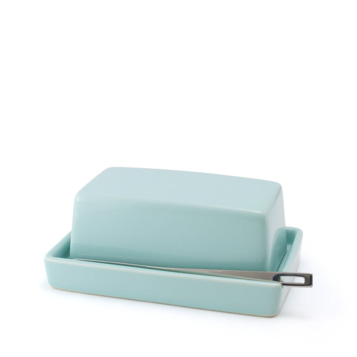 BEE HOUSE Butter Dish with s.s.butter knife - Aqua Mist