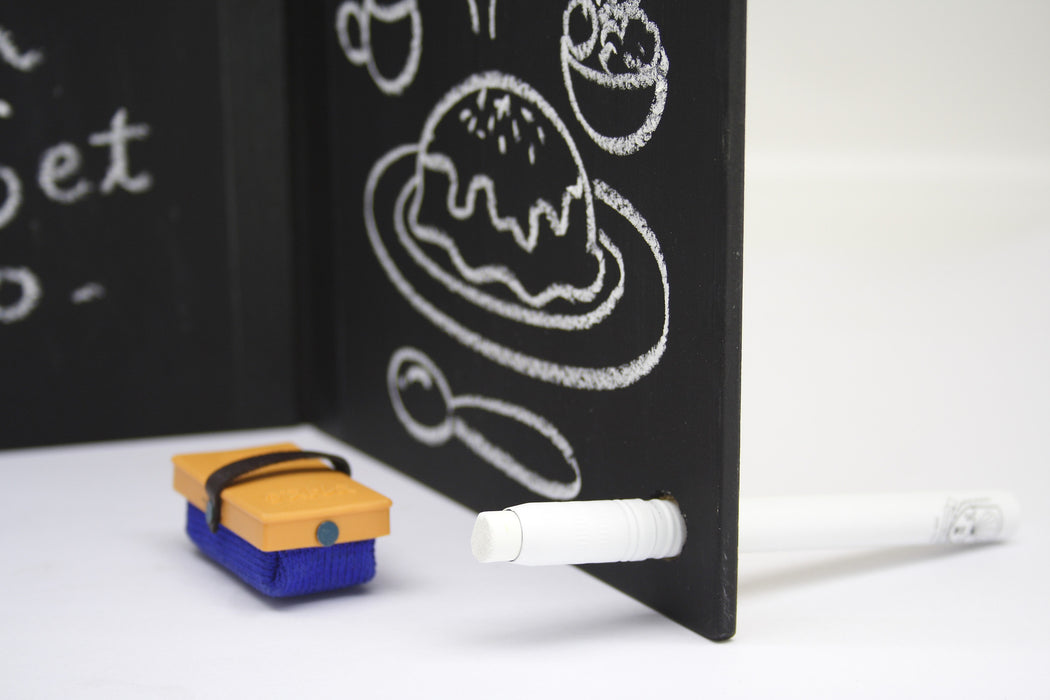 Notebook-Style Blackboard [w/ White Slim Chalk Holder]